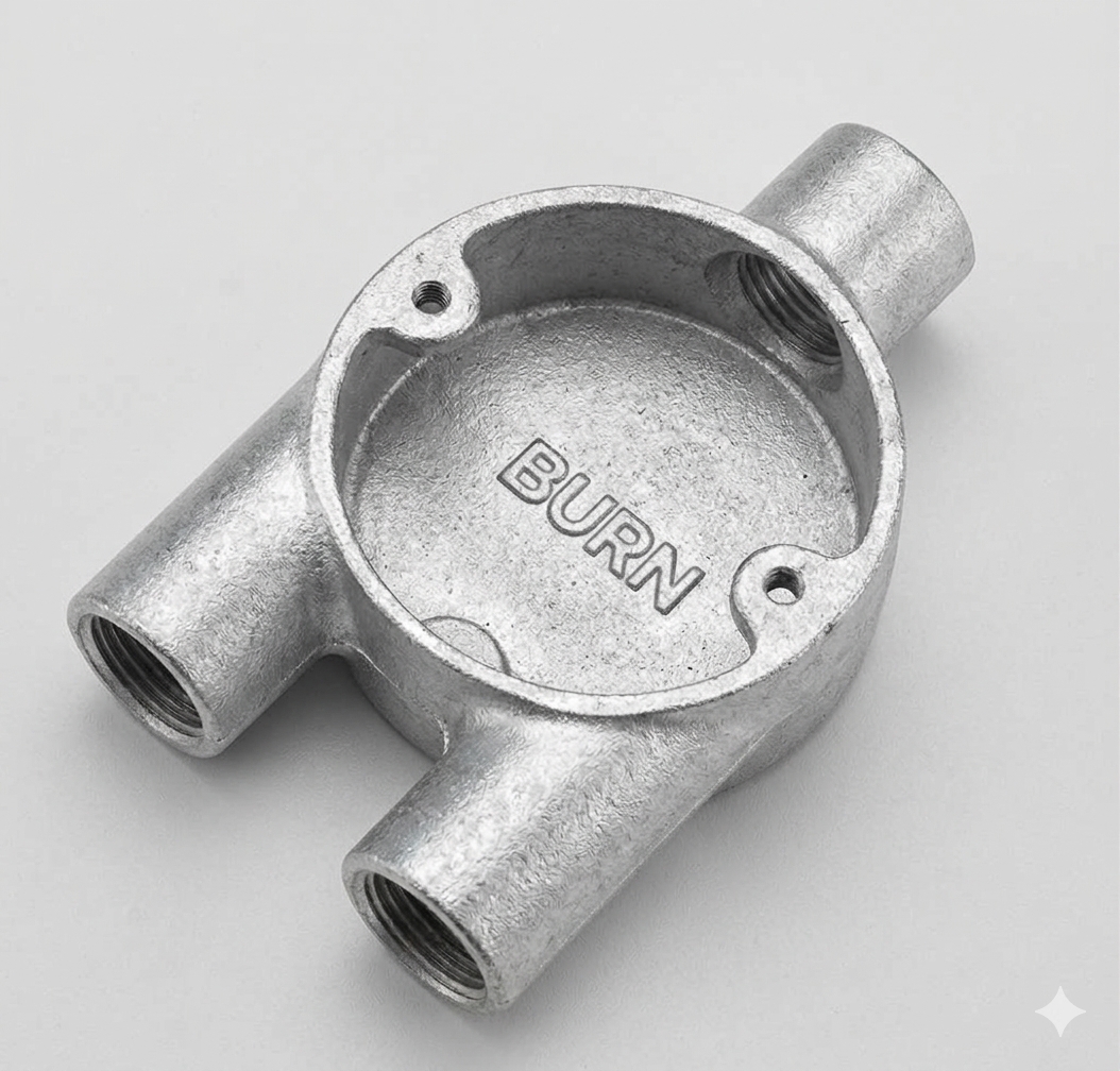 Circular Besa Box variant with BURN mark